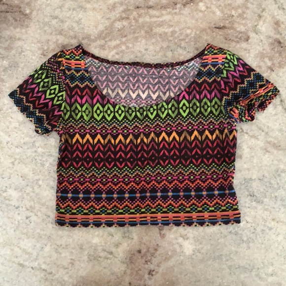 Multi coloured crop top - Picture 1 of 2